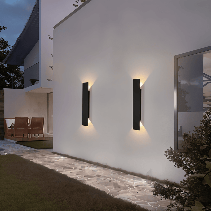Rechteckige Schwarz Aluminium LED-Außenwandleuchte
