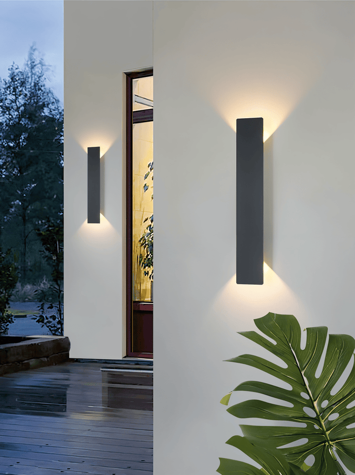 Rechteckige Schwarz Aluminium LED-Außenwandleuchte