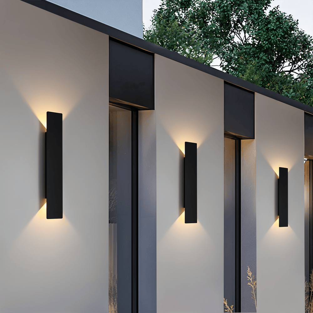 Rechteckige Schwarz Aluminium LED-Außenwandleuchte