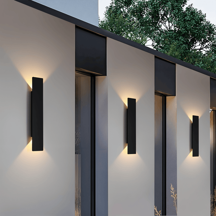 Rechteckige Schwarz Aluminium LED-Außenwandleuchte