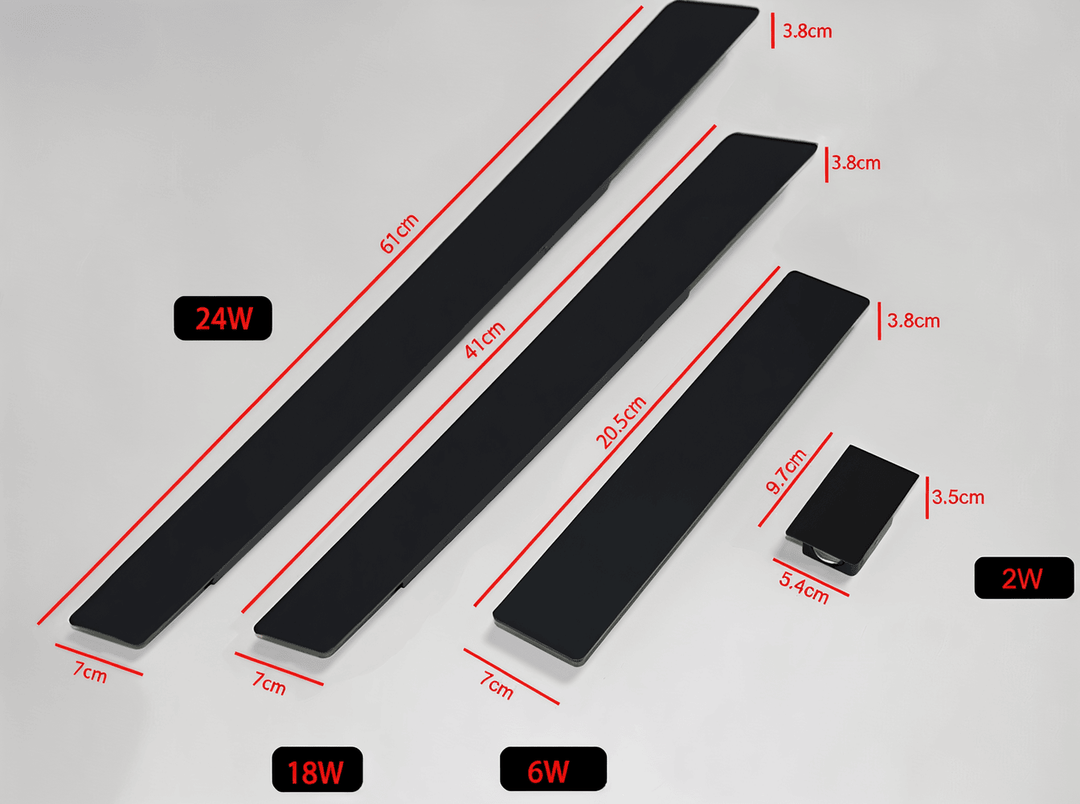 Rechteckige Schwarz Aluminium LED-Außenwandleuchte