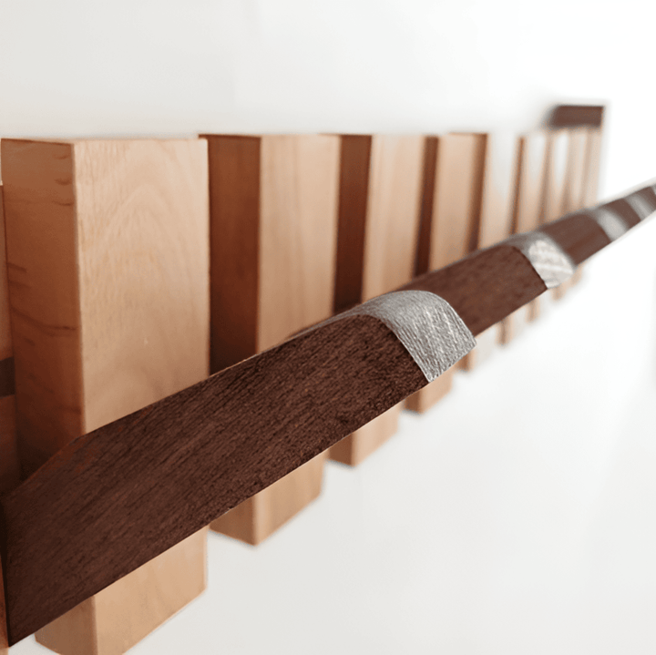Handgefertigtes Driftwood Klavier Wandregal Mit Magnetischer Falte
