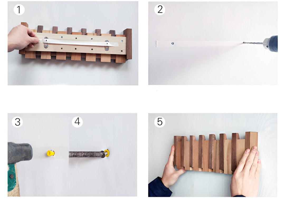Handgefertigtes Driftwood Klavier Wandregal Mit Magnetischer Falte