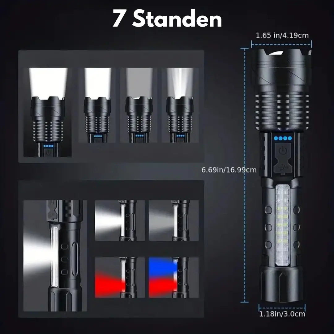 Max | Militär-Taschenlampe mit Zoom und Wasserdichtem Entwurf