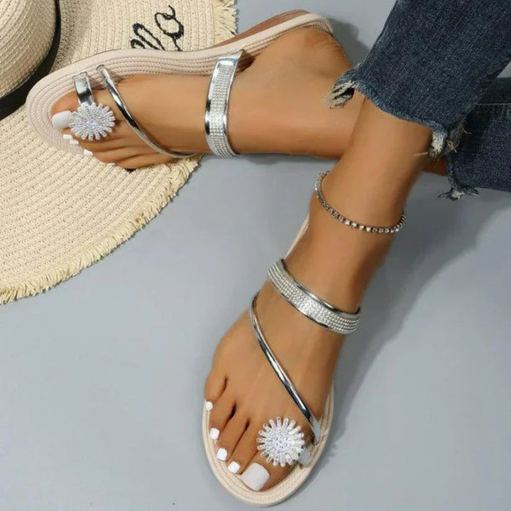 Elaria | Damen-Sandalen mit Schneeflocken-Muster