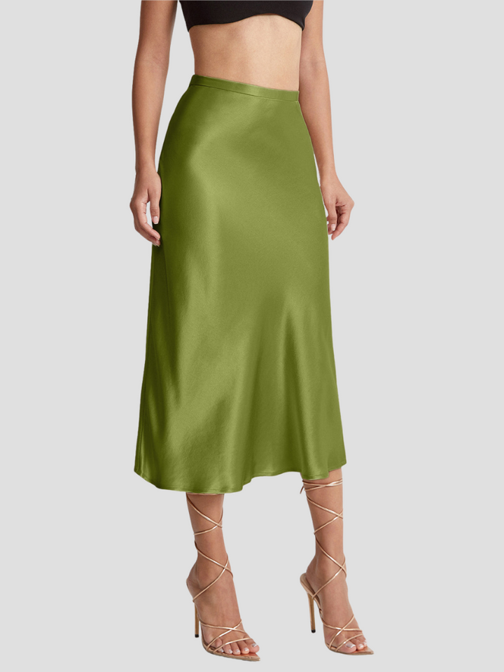 Zariah | Damen Eleganter Satin Midirock
