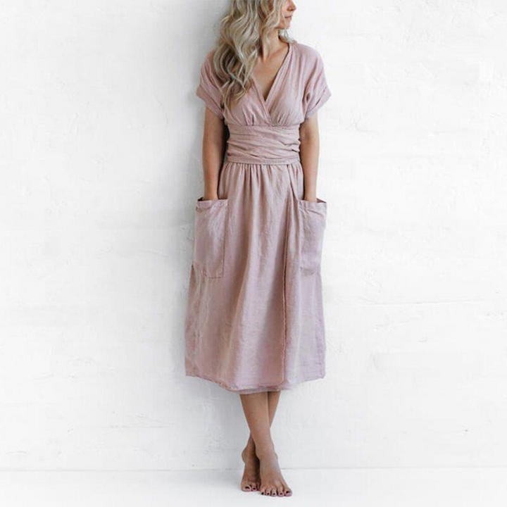 Talyra | Damen Lässiges V-Ausschnitt Kleid