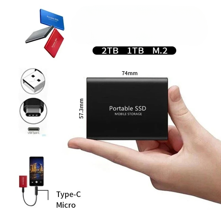 Ultraschnelle 2-TB USB-C Externe SSD