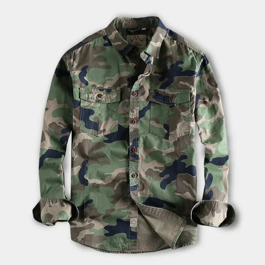 Alastar | Herren Leichtes Tarn-Militärhemd
