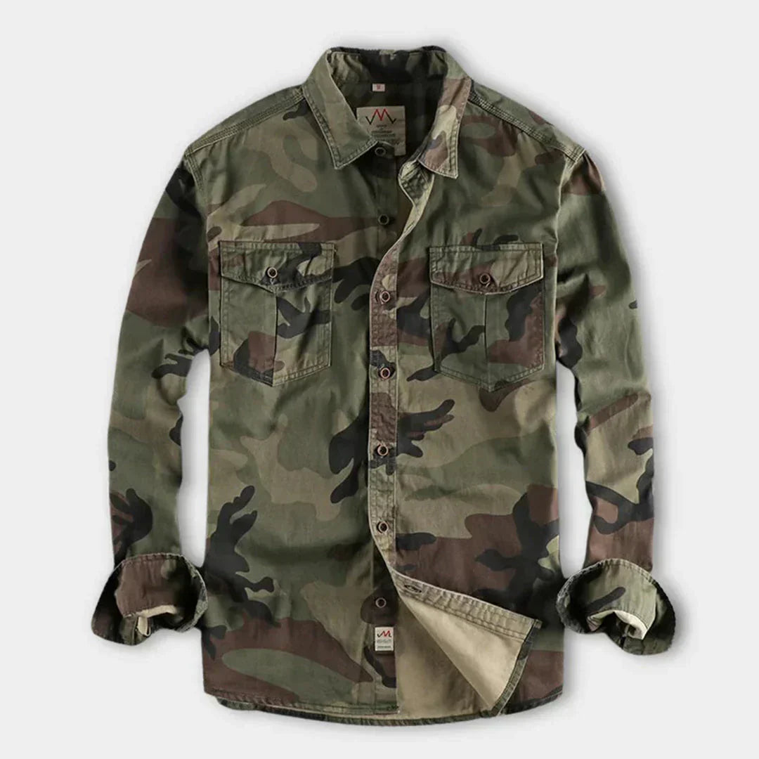 Alastar | Herren Leichtes Tarn-Militärhemd