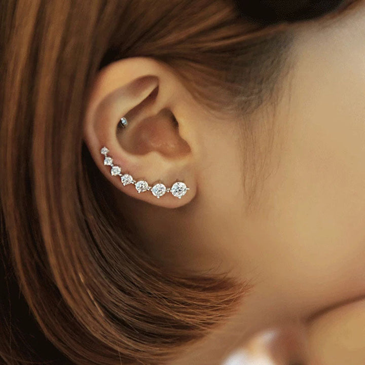 Quinn | Glamouröser Sterling Silber 925 Zirkon Ohrstecker