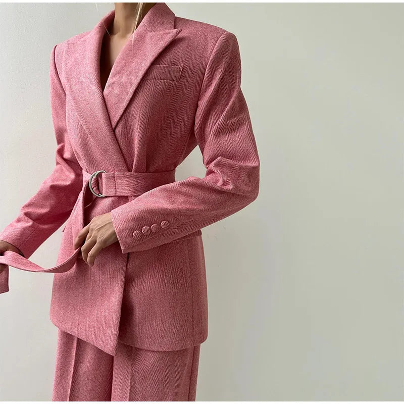 Oliana | Elegantes Damen 3-Teiliges Anzug Satz - Blazer, Hose und Langärmelige Jacke