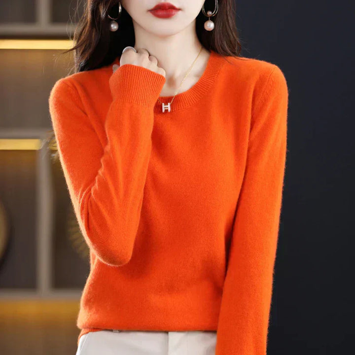 Damen Kaschmir Pullover mit Rundhalsausschnitt