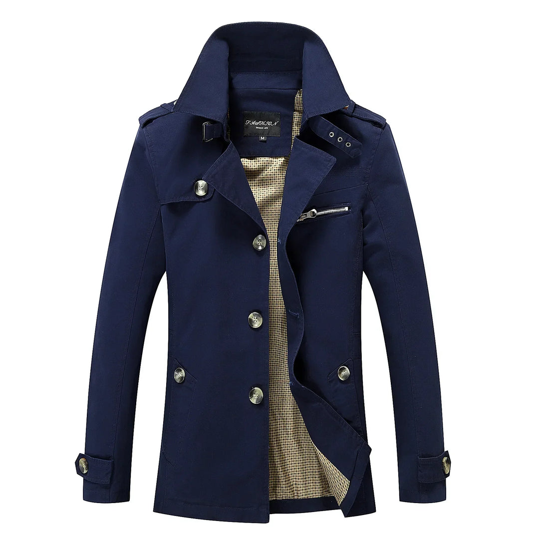 Herren Langer Trenchcoat
