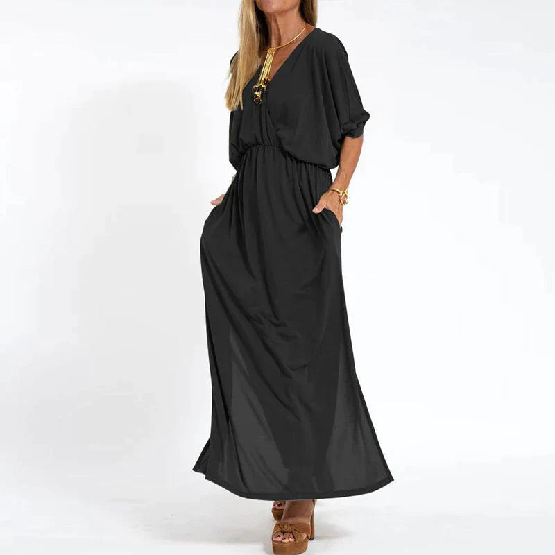 Sienna | Elegantes Hoch-Taille Kleid Mit Seitenschlitz