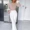 Calista | Eleganter Pailletten-Overall mit Federärmeln