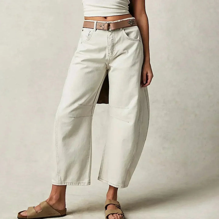 Isley | Damen Stylische Weitem-Bein Bequeme Jeans