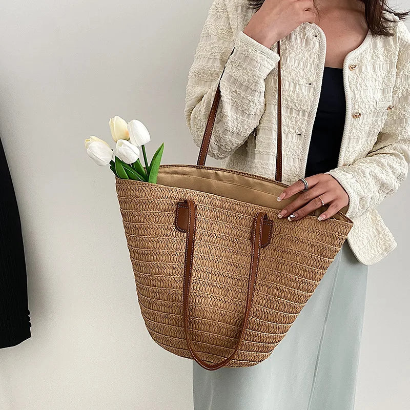 Marais | Damen Gewebt Stroh Shopper Tasche