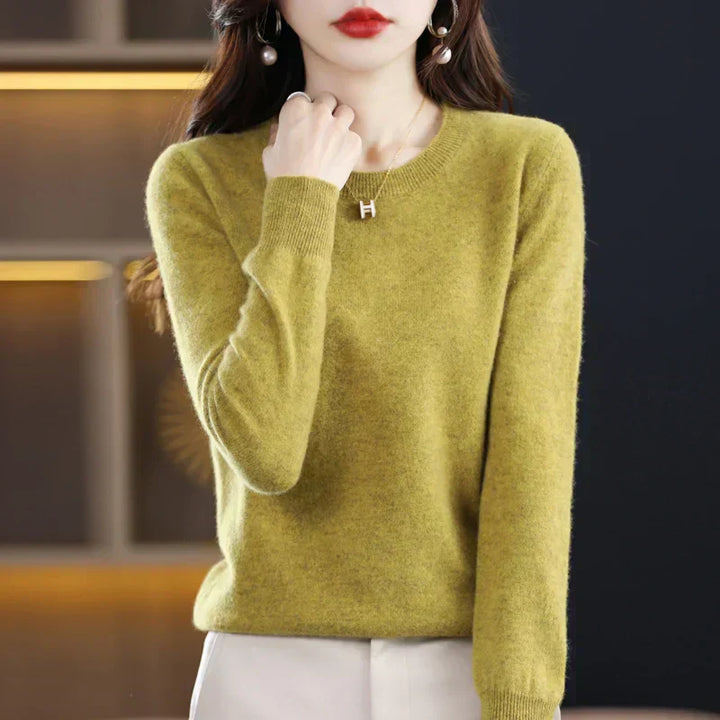 Damen Kaschmir Pullover mit Rundhalsausschnitt