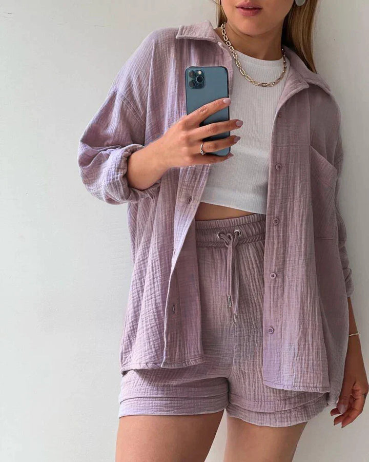 Laleh | Plissiertes Zweiteiliges Outfit Für Frauen
