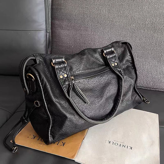 Briseis | Damen Leder Handtasche Mit Griffen Und Reißverschluss Abschluss
