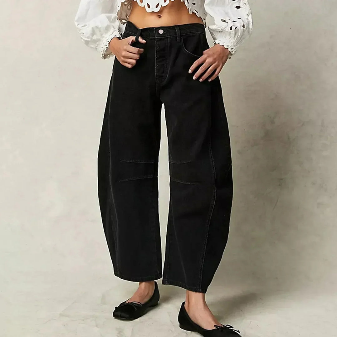 Isley | Damen Stylische Weitem-Bein Bequeme Jeans