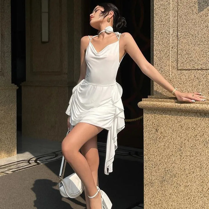 Enara | Asymmetrisches Gerüschtes Kleid