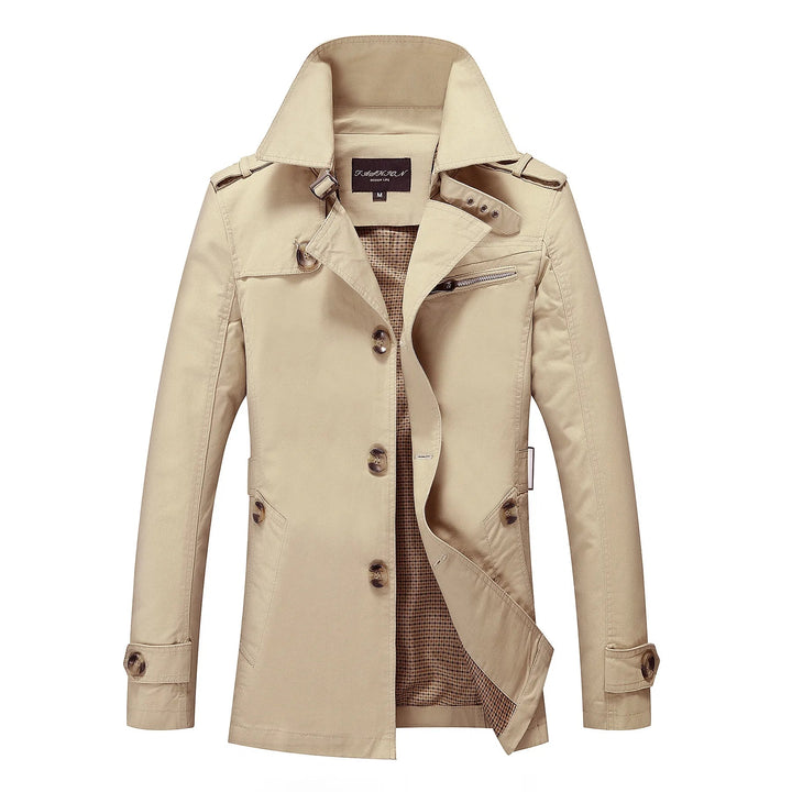 Herren Langer Trenchcoat