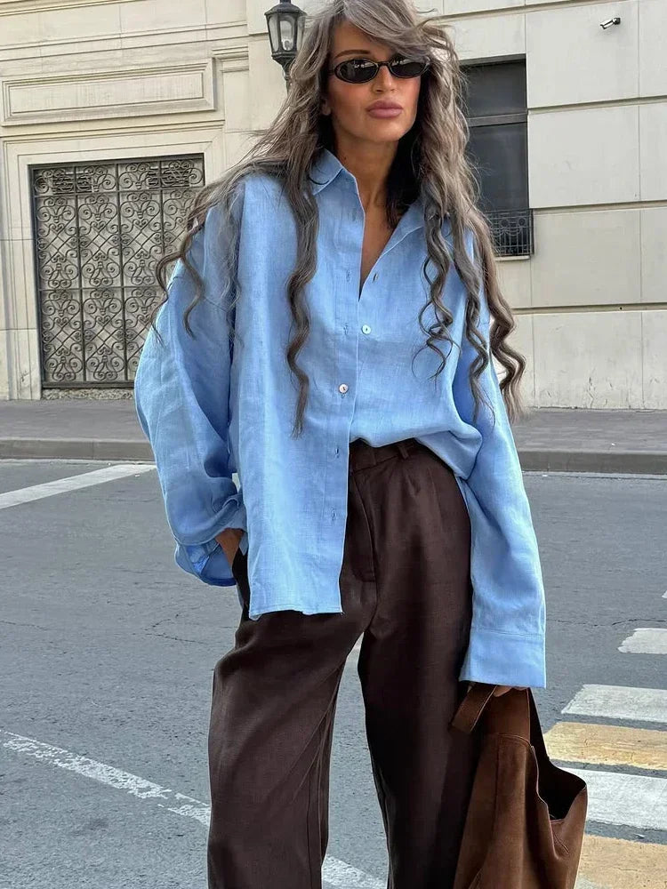 Jacinthe | Übergroße Leinenbluse für Frauen