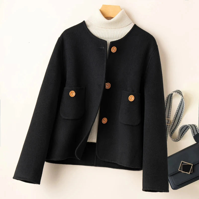 Damen Gekürzte Wollgemisch Jacke | Warm Und Stilvoll