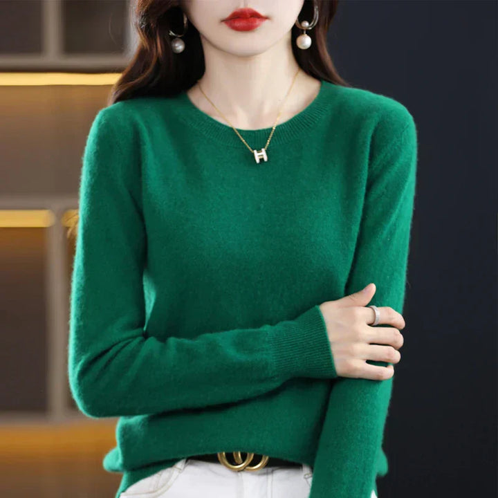 Damen Kaschmir Pullover mit Rundhalsausschnitt
