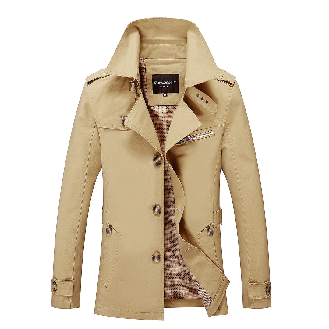 Herren Langer Trenchcoat