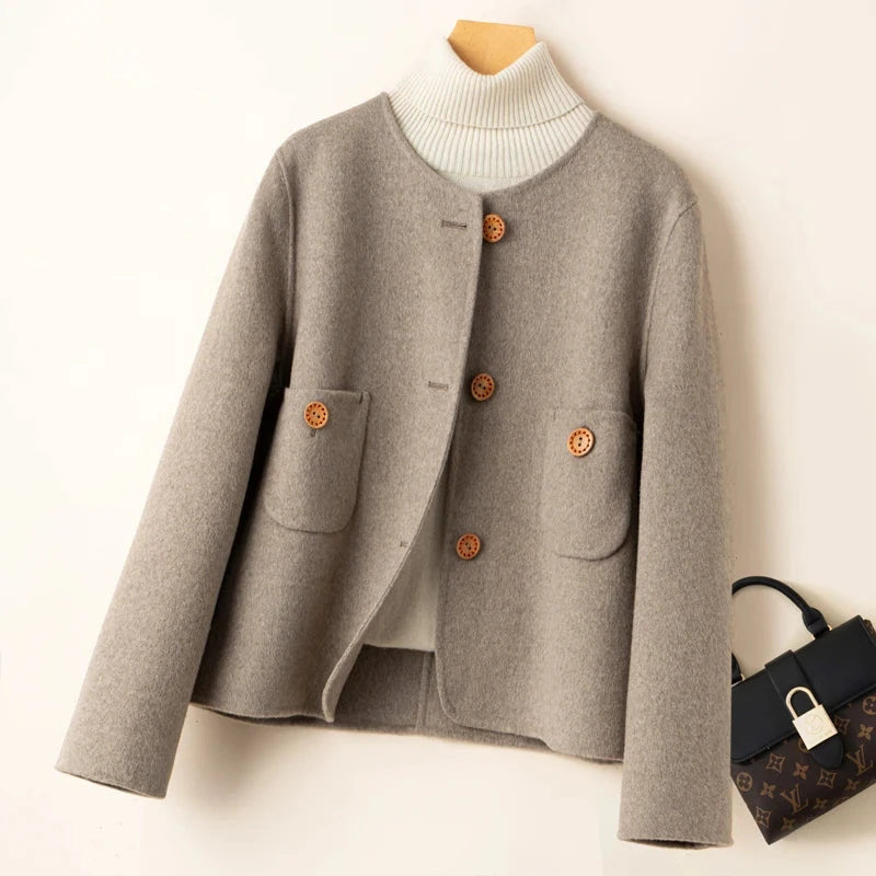 Damen Gekürzte Wollgemisch Jacke | Warm Und Stilvoll
