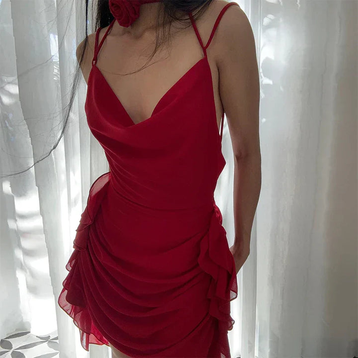 Enara | Asymmetrisches Gerüschtes Kleid