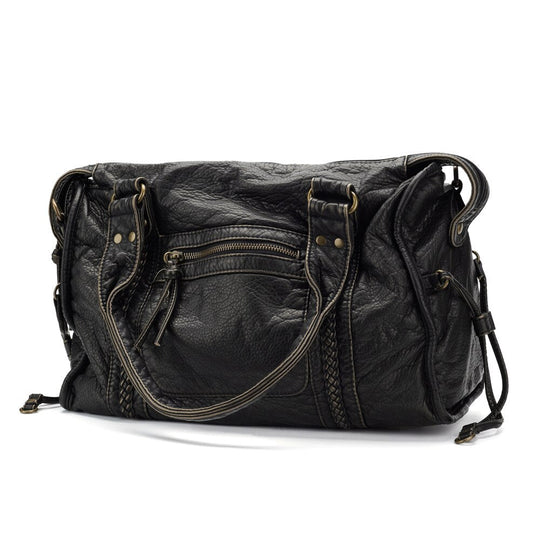 Briseis | Damen Leder Handtasche Mit Griffen Und Reißverschluss Abschluss
