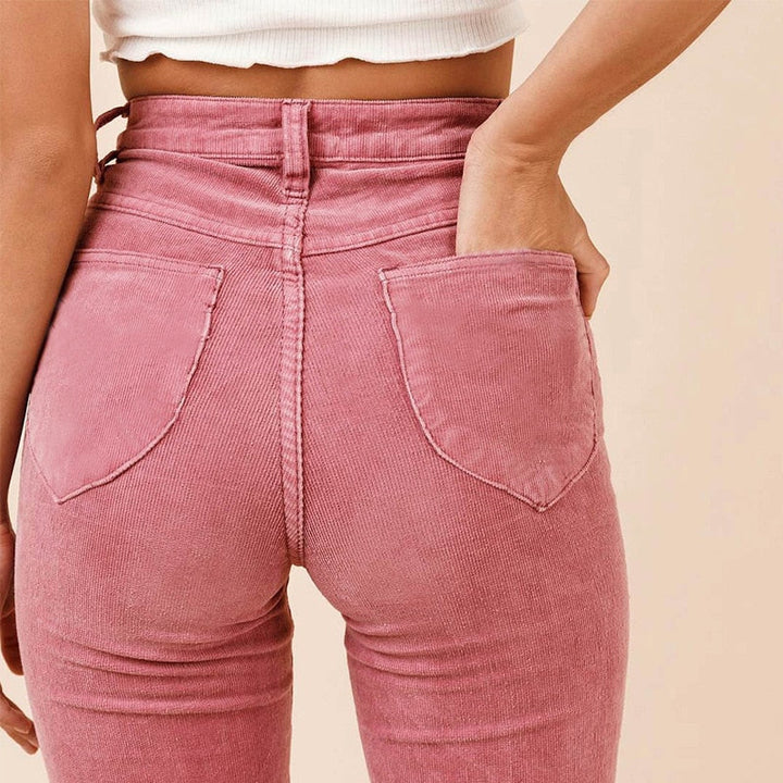 Donatella | Damen Cord Schlaghosen Mit Taschen