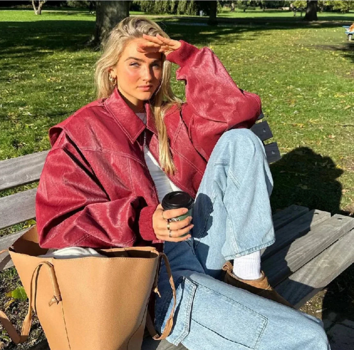 Damen Übergroß Bomberjacke