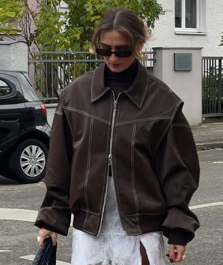 Damen Übergroß Bomberjacke