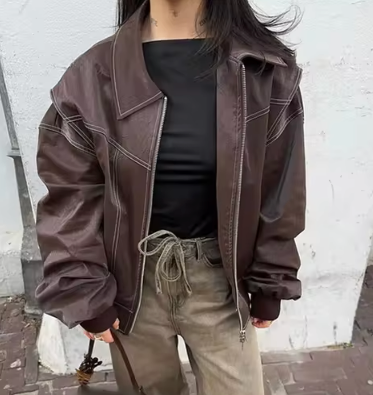 Damen Übergroß Bomberjacke