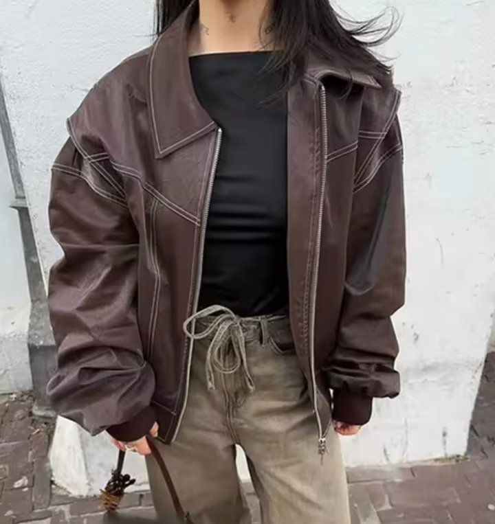 Damen Übergroß Bomberjacke