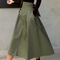 Elvenna | Damen Hoher-Taille A-Linie Wickel Maxirock
