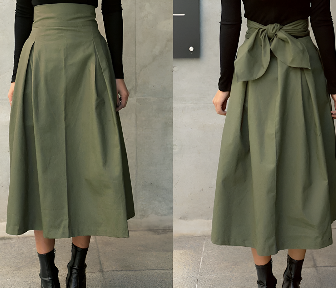 Elvenna | Damen Hoher-Taille A-Linie Wickel Maxirock