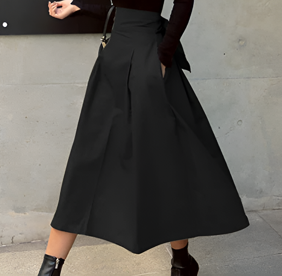 Elvenna | Damen Hoher-Taille A-Linie Wickel Maxirock