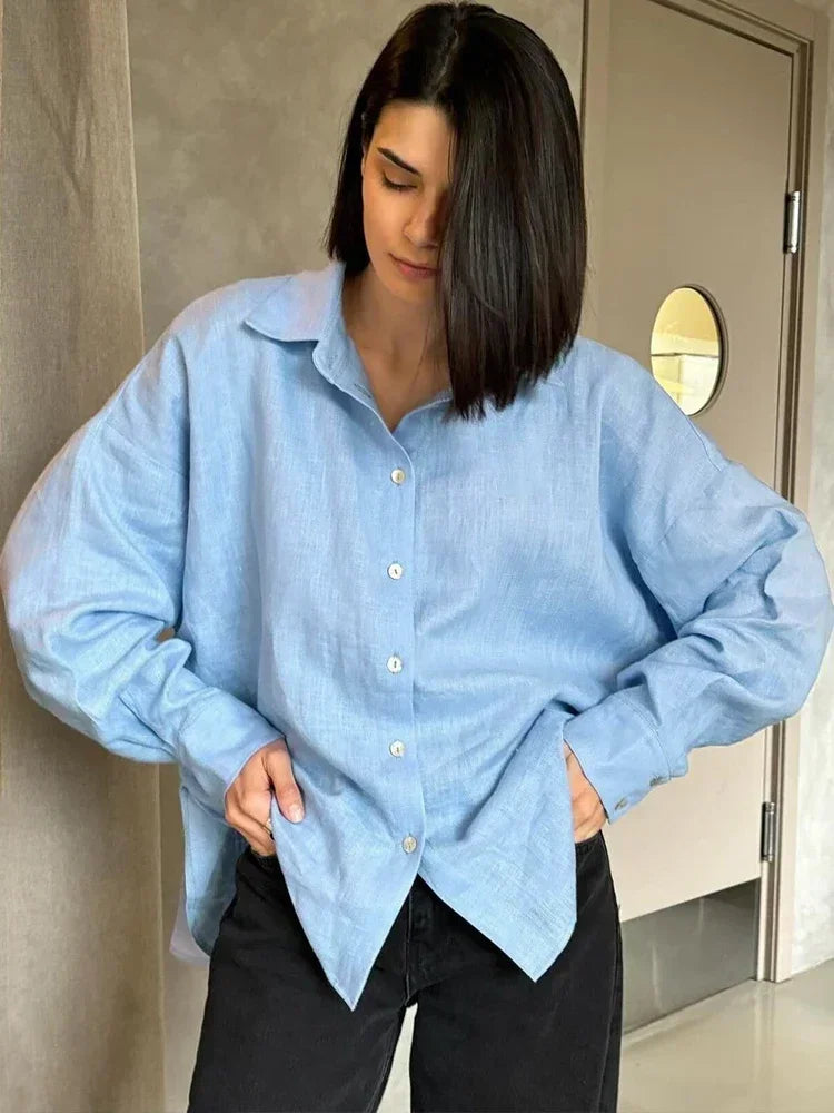 Jacinthe | Übergroße Leinenbluse für Frauen