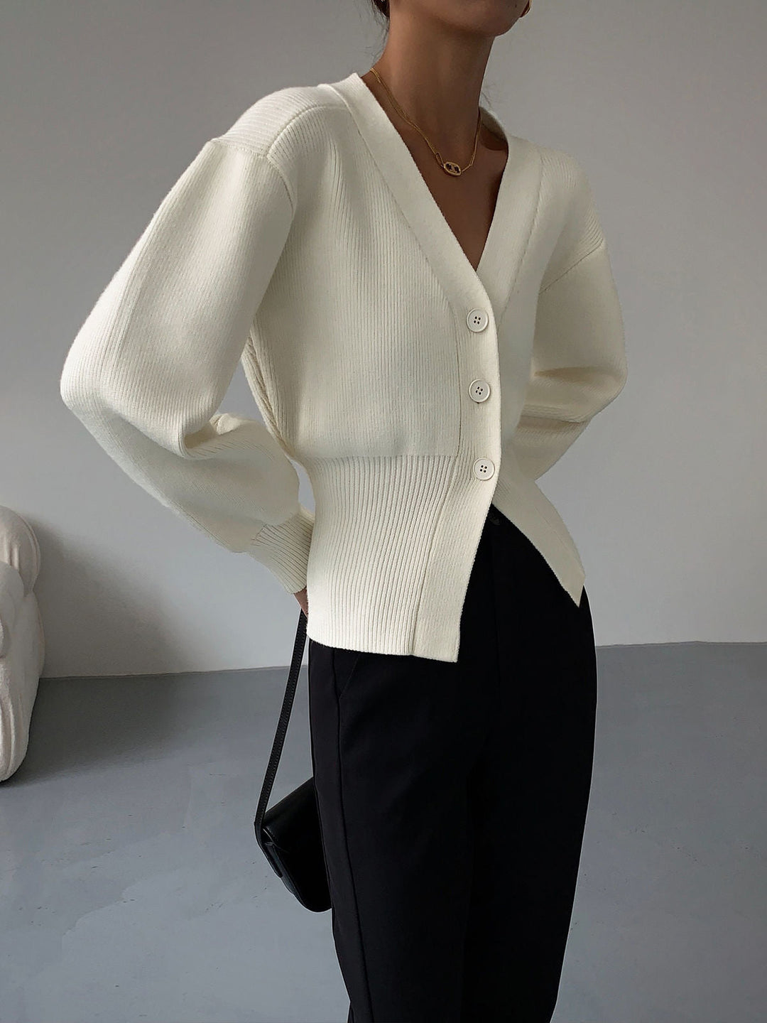 Meysa | Damen V-Ausschnitt Kaschmir Strickjacke