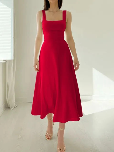 Thessa | Damen A-Linien Kleid mit Maßgeschneidert Taille