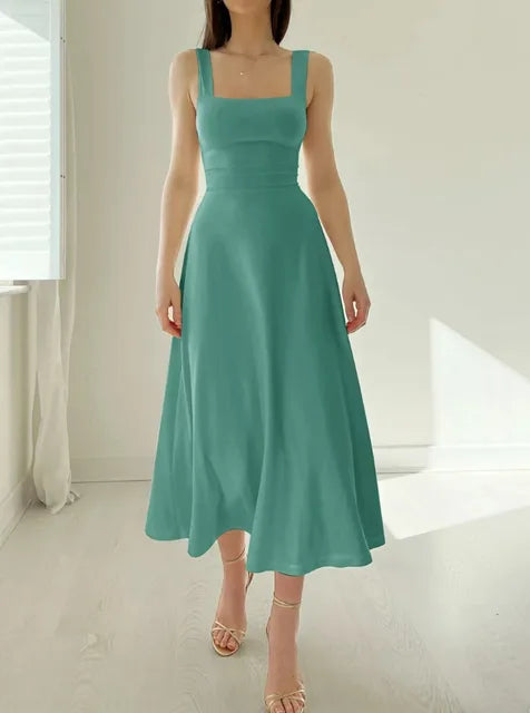 Thessa | Damen A-Linien Kleid mit Maßgeschneidert Taille