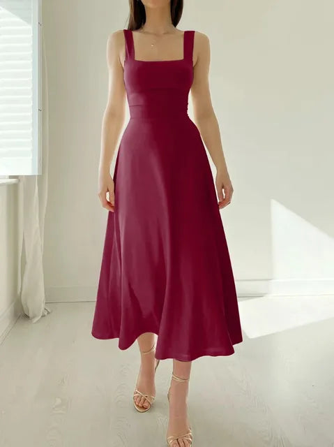 Thessa | Damen A-Linien Kleid mit Maßgeschneidert Taille