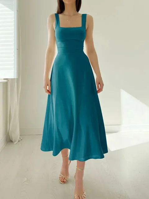 Thessa | Damen A-Linien Kleid mit Maßgeschneidert Taille