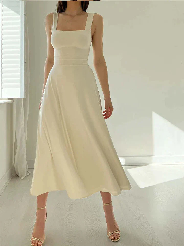 Thessa | Damen A-Linien Kleid mit Maßgeschneidert Taille